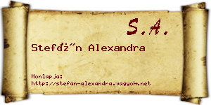 Stefán Alexandra névjegykártya